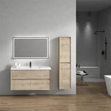 Seavv 48" Light Oak Wall Mounted Vanity With Single Reinforced Acrylic Sink - MEBO Building Materials
