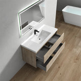 Seavv 48" Light Oak Wall Mounted Vanity With Single Reinforced Acrylic Sink - MEBO Building Materials