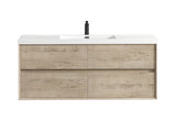Seavv 59" Light Oak Wall Mounted Vanity With Single Reinforced Acrylic Sink - MEBO Building Materials