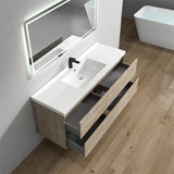 Seavv 59" Light Oak Wall Mounted Vanity With Single Reinforced Acrylic Sink - MEBO Building Materials