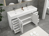 Arisa 60" Glossy White Freestanding Vanity With Single Acrylic sink - MEBO Building Materials