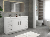 Arisa 60" Glossy White Freestanding Vanity With Single Acrylic sink - MEBO Building Materials