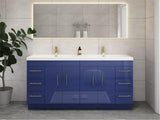Arisa 72" Night Blue Freestanding Vanity With Double Acrylic sink - MEBO Building Materials