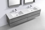 Moravia 84" Wall Mounted Modern Vanity With 4 Drawers and White Acrylic Double Sink - MEBO Building Materials