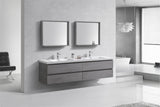 Moravia 84" Wall Mounted Modern Vanity With 4 Drawers and White Acrylic Double Sink - MEBO Building Materials