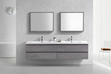 Moravia 84" Wall Mounted Modern Vanity With 4 Drawers and White Acrylic Double Sink - MEBO Building Materials