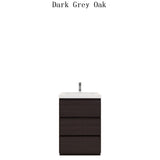 Moravia 24" Free Standing Modern Vanity With 3 Drawers and White Acrylic Sink - MEBO Building Materials