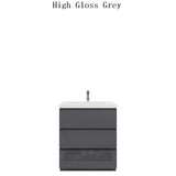 Moravia 30" Free Standing Modern Vanity With 3 Drawers and White Acrylic Sink - MEBO Building Materials