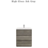 Moravia 30" Free Standing Modern Vanity With 3 Drawers and White Acrylic Sink - MEBO Building Materials