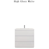 Moravia 36" Free Standing Modern Vanity With 3 Drawers and White Acrylic Sink - MEBO Building Materials