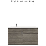 Moravia 60" Free Standing Modern Vanity With 6 Drawers and White Acrylic Single Left Sink - MEBO Building Materials