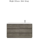 Moravia 60" Free Standing Modern Vanity With 6 Drawers and White Acrylic Single Right Side Sink - MEBO Building Materials