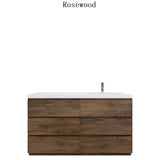 Moravia 60" Free Standing Modern Vanity With 6 Drawers and White Acrylic Single Right Side Sink - MEBO Building Materials