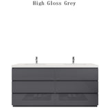 Moravia 72" Free Standing Modern Vanity With 6 Drawers and White Acrylic Double Sink - MEBO Building Materials