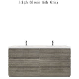 Moravia 72" Free Standing Modern Vanity With 6 Drawers and White Acrylic Double Sink - MEBO Building Materials