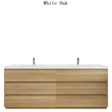 Moravia 84" Free Standing Modern Vanity With 6 Drawers and White Acrylic Double Sink - MEBO Building Materials
