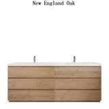 Moravia 84" Free Standing Modern Vanity With 6 Drawers and White Acrylic Double Sink - MEBO Building Materials