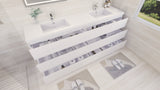 Moravia 84" Free Standing Modern Vanity With 6 Drawers and White Acrylic Double Sink - MEBO Building Materials