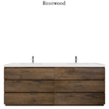 Moravia 84" Free Standing Modern Vanity With 6 Drawers and White Acrylic Double Sink - MEBO Building Materials