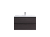 Moravia 36" Wall Mounted Modern Vanity With Single White Acrylic Double Sink - MEBO Building Materials