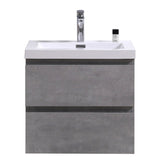Moravia 24" Wall Mounted Modern Vanity With Single White Acrylic Double Sink - MEBO Building Materials
