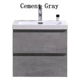 Moravia 24" Wall Mounted Modern Vanity With Single White Acrylic Double Sink - MEBO Building Materials