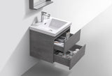 Moravia 24" Wall Mounted Modern Vanity With Single White Acrylic Double Sink - MEBO Building Materials