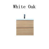 Moravia 24" Wall Mounted Modern Vanity With Single White Acrylic Double Sink - MEBO Building Materials