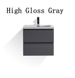 Moravia 24" Wall Mounted Modern Vanity With Single White Acrylic Double Sink - MEBO Building Materials