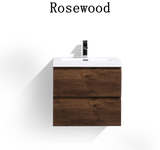 Moravia 24" Wall Mounted Modern Vanity With Single White Acrylic Double Sink - MEBO Building Materials