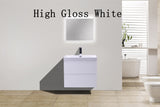 Moravia 24" Wall Mounted Modern Vanity With Single White Acrylic Double Sink - MEBO Building Materials