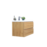 Moravia 36" Wall Mounted Modern Vanity With Single White Acrylic Double Sink - MEBO Building Materials