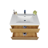 Moravia 36" Wall Mounted Modern Vanity With Single White Acrylic Double Sink - MEBO Building Materials