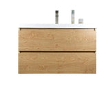 Moravia 36" Wall Mounted Modern Vanity With Single White Acrylic Double Sink - MEBO Building Materials
