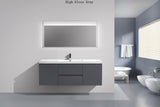 Moravia 60" Wall Mounted Modern Vanity With Single White Acrylic Sink - MEBO Building Materials