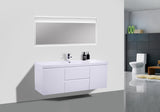 Moravia 60" Wall Mounted Modern Vanity With Single White Acrylic Sink - MEBO Building Materials
