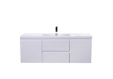 Moravia 60" Wall Mounted Modern Vanity With Single White Acrylic Sink - MEBO Building Materials