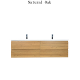 Moravia 72" Wall Mounted Modern Vanity With 4 Drawers and White Acrylic Double Sink - MEBO Building Materials