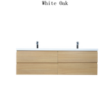 Moravia 72" Wall Mounted Modern Vanity With 4 Drawers and White Acrylic Double Sink - MEBO Building Materials