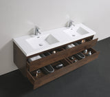 Moravia 72" Wall Mounted Modern Vanity With 4 Drawers and White Acrylic Double Sink - MEBO Building Materials