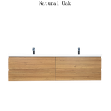 Moravia 84" Wall Mounted Modern Vanity With 4 Drawers and White Acrylic Double Sink - MEBO Building Materials