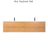 Moravia 84" Wall Mounted Modern Vanity With 4 Drawers and White Acrylic Double Sink - MEBO Building Materials