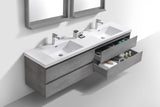 Moravia 84" Wall Mounted Modern Vanity With 4 Drawers and White Acrylic Double Sink - MEBO Building Materials