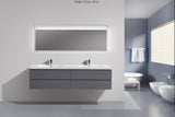 Moravia 84" Wall Mounted Modern Vanity With 4 Drawers and White Acrylic Double Sink - MEBO Building Materials