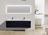 Moravia 84" Wall Mounted Modern Vanity With 4 Drawers and White Acrylic Double Sink - MEBO Building Materials