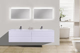 Moravia 84" Wall Mounted Modern Vanity With 4 Drawers and White Acrylic Double Sink - MEBO Building Materials