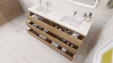 Moravia 72" Free Standing Modern Vanity With 6 Drawers and White Acrylic Double Sink - MEBO Building Materials