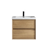 SLIM 24" White Oak Wall Mounted Vanity Reinforced Acrylic Sink - MEBO Building Materials