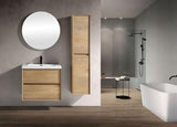 SLIM 30" White Oak Wall Mounted Vanity Reinforced Acrylic Sink - MEBO Building Materials