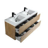 SLIM 60" White Oak Wall Mounted Vanity Reinforced Acrylic Sink - MEBO Building Materials